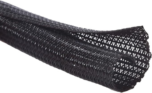 Alex Tech 25ft - 1 inch Cord Protector Wire Loom Tubing Cable Sleeve Split Sleeving For USB Cable Power Cord Audio Video Cable – Protect Cat From Chewing Cords - Black