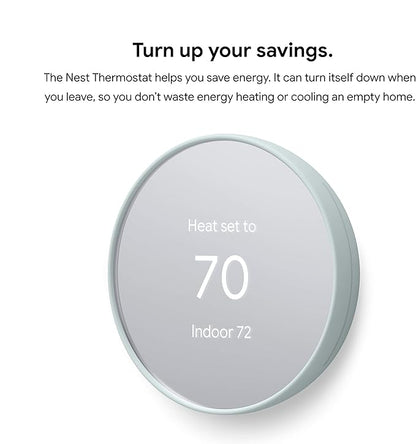 Google Nest Thermostat - Smart Thermostat for Home - Programmable Wifi Thermostat - Fog