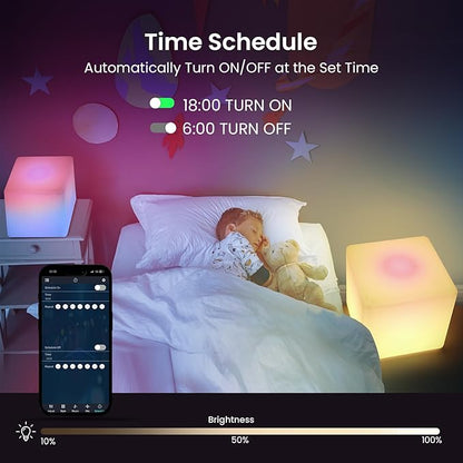 LOFTEK 12-inch Smart Cube Lights: RGBW 16 Million Colors Changing Floor Lamp with APP, Music Sync & Timer NightLights for Living Room Bedroom Game Atmosphere(Corded Electric)