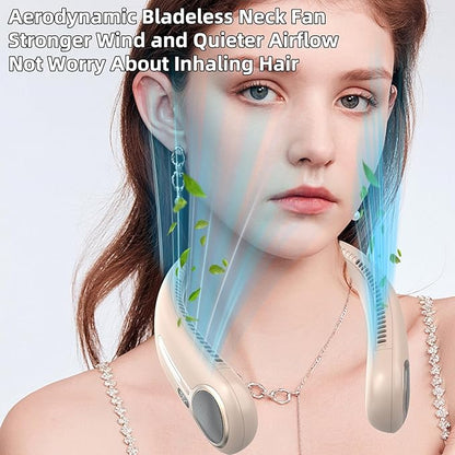 Portable Neck Fan,Hands Free Personal Wearable Bladeless Fan,6000mAh USB Rechargeable,360° Cooling,LED Display,4-Speeds,Birthday Gifts for Men Women Dad Mom,Valentines Day Gifts for Her Him (Brown)