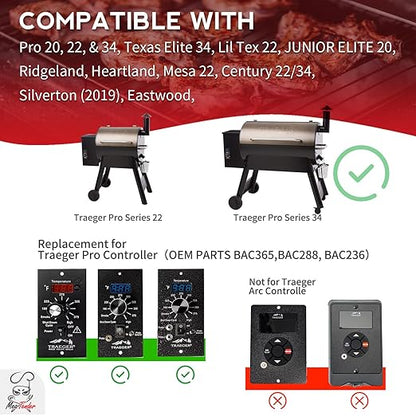 Meatender PID Digital Pro Control Board Replacement (Item# BAC365) for Traeger Pellet Pro Gen 1 Pellet Grill and Smoker