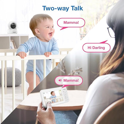 VTech 3 Cameras Video Baby Monitor with 5" LCD Screen,Up to 17Hrs Video & 31Hrs Audio, Night Vision, Pan-Tilt-Zoom, Lullabies, Soothing Sounds, Temperature Sensor,Split Screen, No WiFi: 924-3W