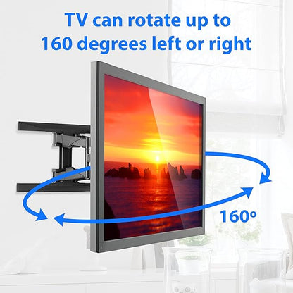 Mount Factory Heavy-Duty Full Motion TV Wall Mount - Articulating Swivel Bracket Fits Flat Screen Televisions from 42" to 70" (VESA 400 x 600 Compatible) - Tilt Swing Out Arm with 10' HDMI Cable