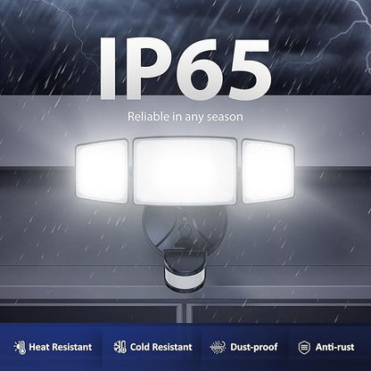 Onforu 2 Pack 75W LED Motion Sensor Outdoor Lights, 7000LM Dusk to Dawn Outdoor Lighting, 6500K Motion Detector Flood Light, IP65 Waterproof Hardwired LED Security Light for Yard Garage