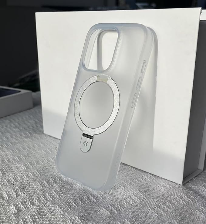 CASEKOO Designed for iPhone 16 Pro Case with Magnetic Invisible Stand [Military Drop Protection] [Compatible with MagSafe] Shockproof Slim Translucent Matte Case 6.3 Inch, Translucent White