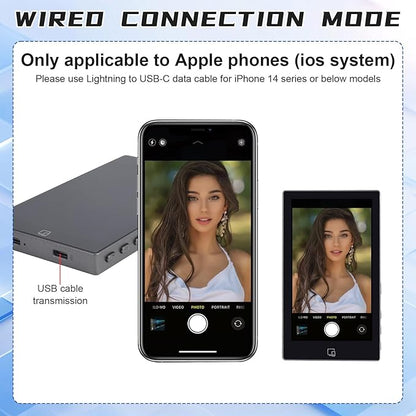 LANBOUY Selfie Screen Back Camera Monitor Phone Vlog Magnetic Selfie Screen Mirroring Vlogging Content Creator Kit for Live Stream Tiktok, Compatible with iPhone