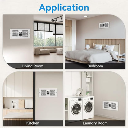 Apexicalo Room to Room Fan with Remote Control, 300CFM Through Wall Vent Fan with Temperature Control, 5-Speed Circulating Ventilation, for Kitchen, Laundry, Hardwired, RTR300-CV