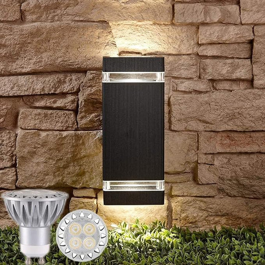 rosykite Exterior Lights for House, Dusk to Dawn Outdoor Lighting Fixtures Wall Mount - ETL Listed,Aluminum Outdoor Wall Lights 5000k - Up Down Light Fixture for Porch, Garage (Square 3 Pack)