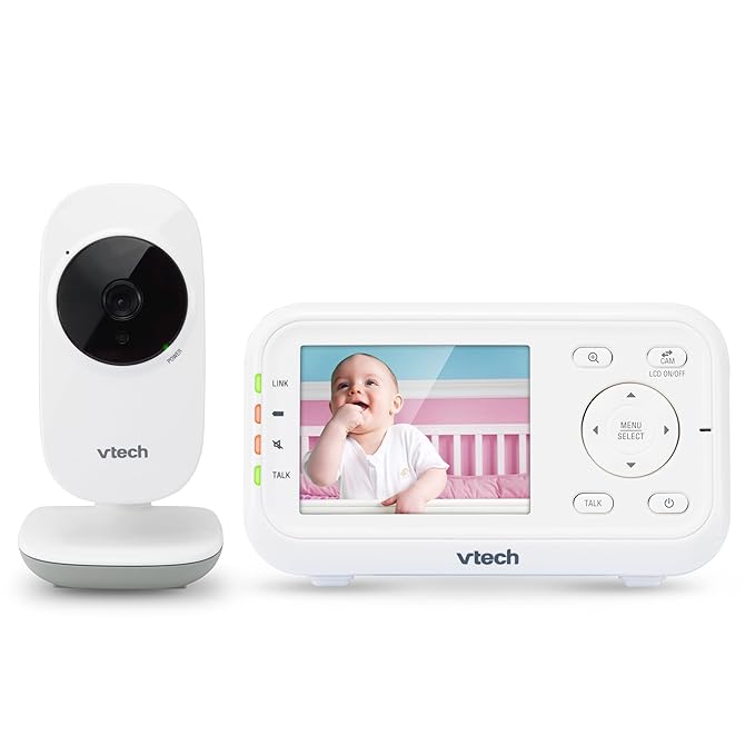 VTech VM3252 No WiFi Video Baby Monitor - 2.8" Screen, 1000ft Long Range, Auto Night Vision, 2-Way Talk, Temperature Sensor, Lullabies