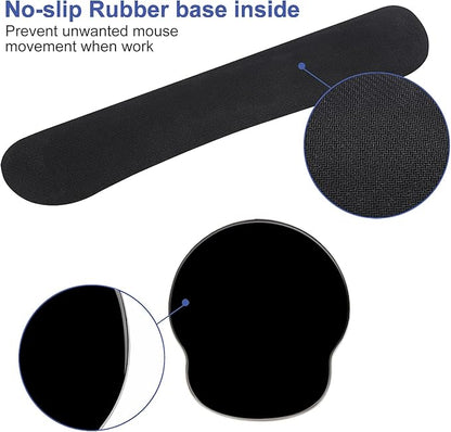 Mouse Pad Keyboard Wrist Rest, Gel Non Slip Rubber Wrist Support Rest Mouse Pad for Home Office, Computer, Laptop, Typist, Gamer, Soft Cushion Mousepad with Memory Foam Ergonomic Nebula Galaxy