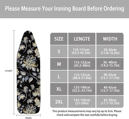 ZCFYGDX Breathable Ironing Board Cover Decor, Resist Scorching & Staining, 17x49 Wear & Soil Resistant Covers, Elastic Edges,3 Fasteners,Anti-Scorch Polyester Butterfly Pattern Pink Print