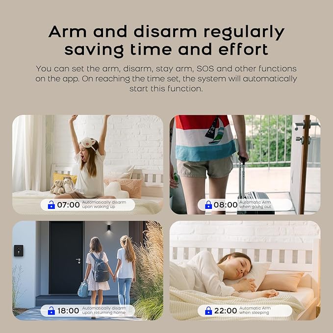PGST 8 PCS Home Security Systems with LCD Touch Screen,Wireless GSM 4G Burglar Door Open Alarm Systems,120dB Loud Siren,Phone App Control for Villa,Apartment,Home Pets,Kids Safety