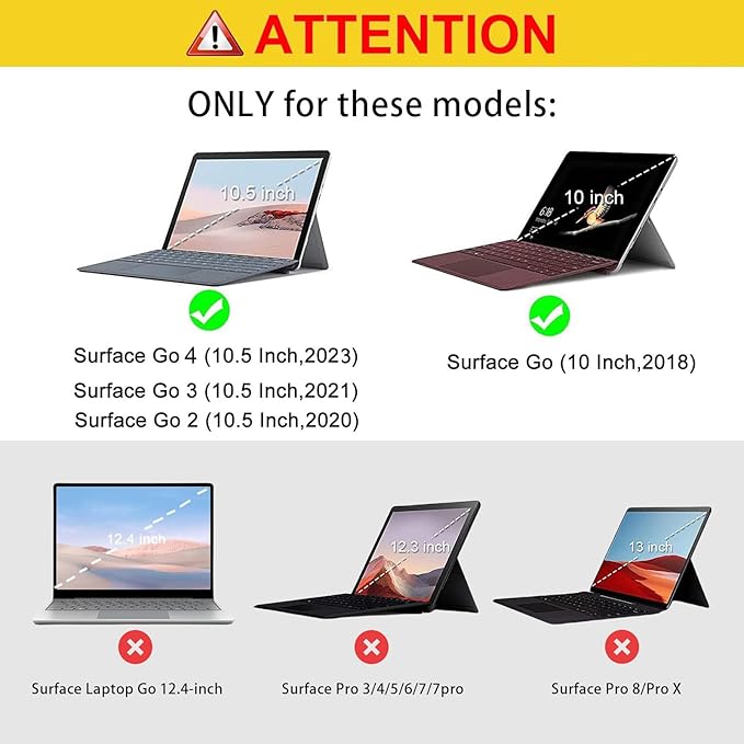ZenRich Case for Microsoft Surface Go 4/3/2/1 10.5-inch,Protective Case for Surface Go 4/3/2/1 with 360 Rotating Kickstand/Hand Strap Heavy Duty Shockproof,Compatible with Type Cover Keyboard