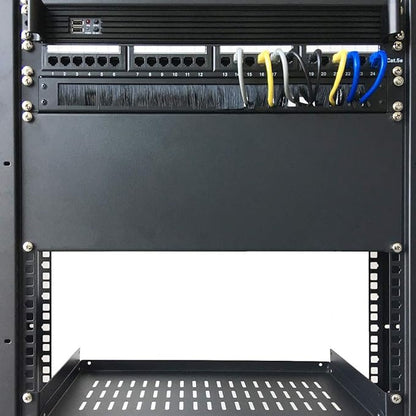 Jingchengmei 2 Pack-1U Brush Panel 19-inch Rack Mount Disassembled Cable Management Panel with Brush for Cable Entry in 19" Server Rack or Cabinet Black (BF01UAB2PC)