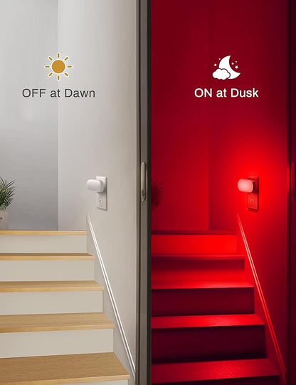 DORESshop RGB 120V Night Lights Plug into Wall, 0.7W LED Night Light for Kids Room, Bathroom Night Light, Stair Lights, Hallway Light, Color Moving, 2 Pack Christmas Gifts