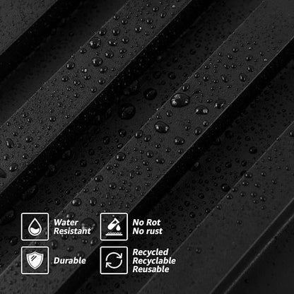 Art3d Slat Wall Panels, WPC Soundproof 3D Wall Paneling for Interior Wall Decor, TV Background, 8-Pack 96 x 6 in. Black