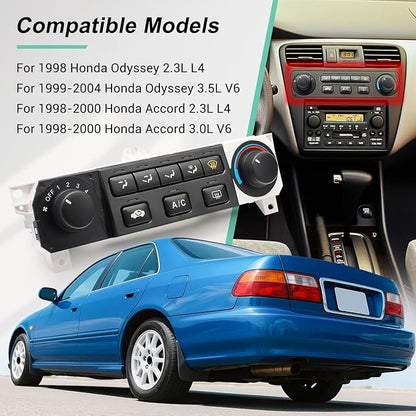 79600-S84-A01ZA Heater Climate Control Switch Compatible with 1998-2004 Honda Odyssey, 1998-2000 Honda Accord 2.3L L4/3.0L V6 AC Control Panel, 79600S84A01ZA 599-268 HVAC Control Panel