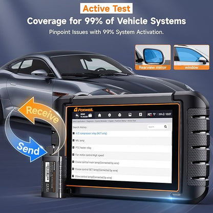 2026 FOXWELL Scanner NT809BT Wireless OBD2 Scanner Diagnostic Tool with 30 Resets, All System Bidirectional Scan Tool, Diagnostic Scanner for All Vehicles, 99% Active Test, FCA, 3-Year Update, Black