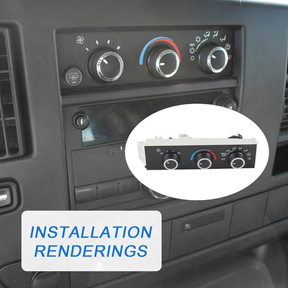 DICMIC Front A/C Heater Climate Control Module Compatible with 1996-2014 Chevrolet Express 1500 GMC Savana 1500 1996-2020 Chevrolet Express 2500 3500 GMC Savana 2500 3500 Replace# 599-217, 15073274