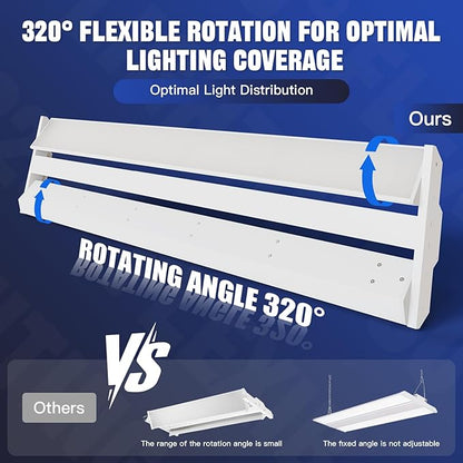 JTT LED Linear High Bay Light 300/240/200W,3FT 45000LM Linear Shop Light Commercial 120-277V,4000/5000K High Bay Lights Shop Workshop Store Commercial Supermarket Warehouse Basement,2-Pack ETL