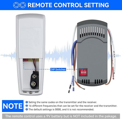 Universal Ceiling Fan Remote Control Kit with Up Down Light Replacement for Hampton Bay Harbor Breeze Hunter 3-Speed Dimmer UC7078T UC7080T CHQ7078T L3H2010FANHD Fan-HD6 FAN-28R