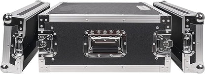 Sound Town 4U PA/DJ Rack/Road Case, 4-Space, with 21" Rackable Depth, Plywood, Metal Ball Corners, Pro Tour Grade Flight Case (STRC-4U)