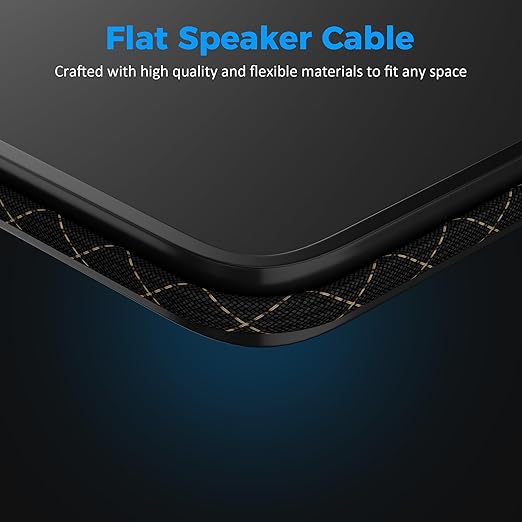 14/2 Speaker Wire 50 Feet, 14AWG Gauge Speaker Cable, Direct Burial, Durable Nylon Braided, in Wall, 2 Conductors, OFC Oxygen-Free Copper, for Car Audio Stereos, Home Theater, Surround Sound, Radio