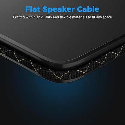 14/2 Speaker Wire 50 Feet, 14AWG Gauge Speaker Cable, Direct Burial, Durable Nylon Braided, in Wall, 2 Conductors, OFC Oxygen-Free Copper, for Car Audio Stereos, Home Theater, Surround Sound, Radio