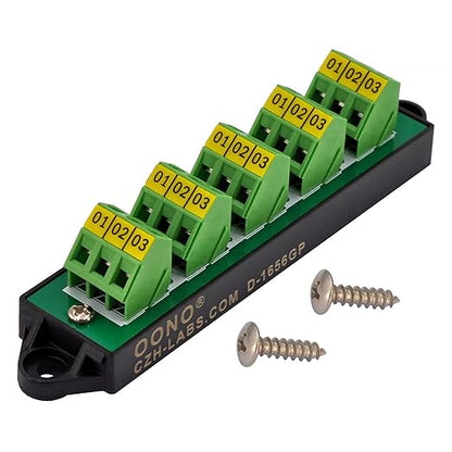 16Amp 300V 3x5 Position Terminal Block Distribution Module. OONO D-1656GP