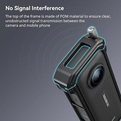 SMALLRIG Cage for Insta360 X4, Aluminum Protective Case for Insta 360 X4 with Silicone Lens Cover, Built-in Cold Shoe and 1/4"-20 Anti-Deflection Threaded Hole - 4278
