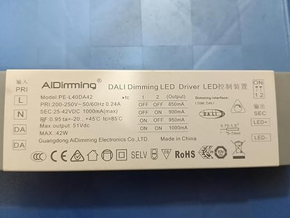 LED DALI Driver PRI:200-250V,1000mA 42W Dimming Control Module, Professional Electronic Lighting Component
