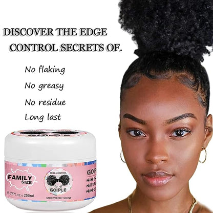Goiple 8.25 OZ Edge Control Wax for Women, Non-greasy Edge Smoother, Hair Gel for All Hair Types, No Flaking, Extra Strong Hold Water-based Edge Stay Gel