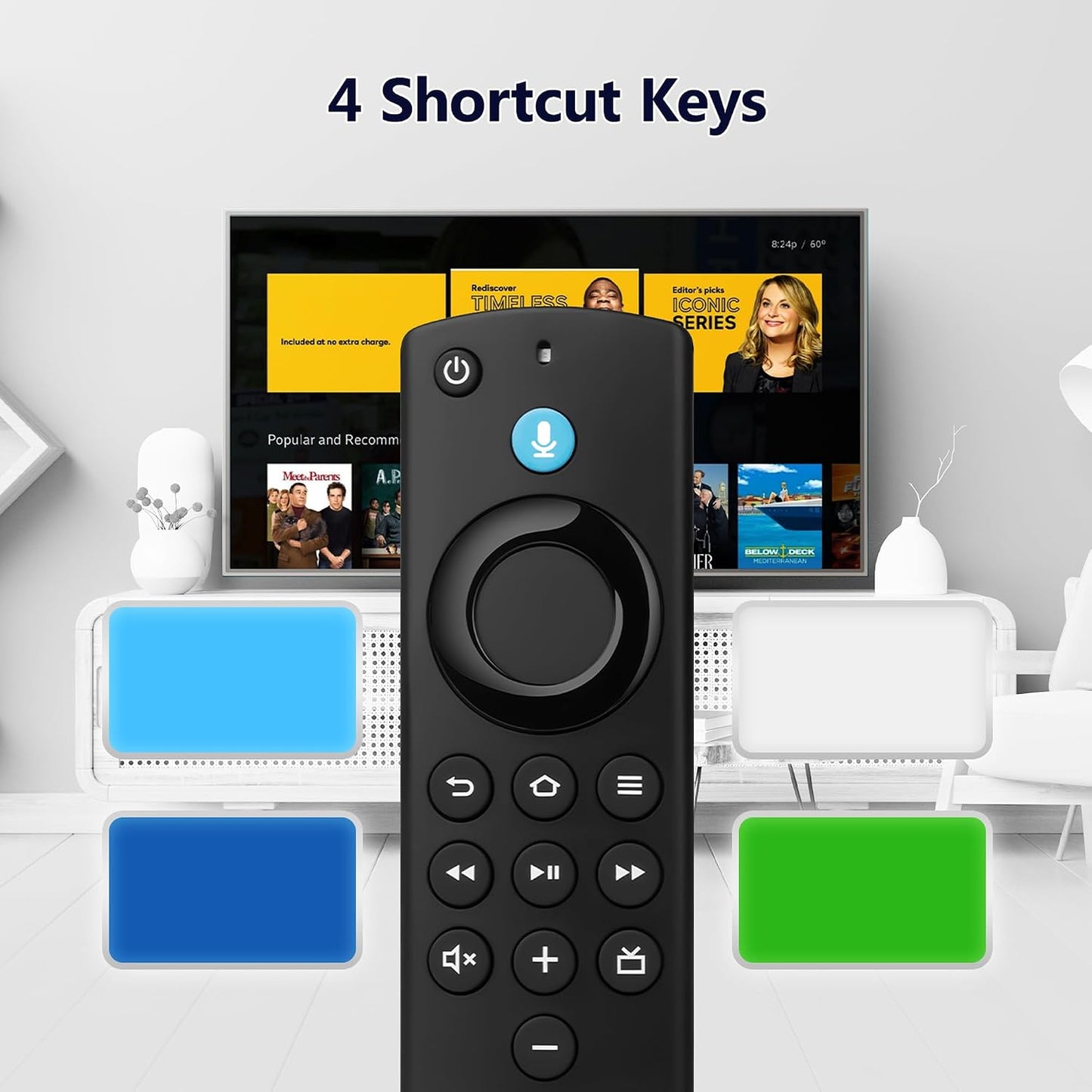 Voice Remote for FireStick(2nd/3rd Gen,Lite,HD),TV Stick 4K/Max(1st/2nd Gen),TV Cube, TV Remote for 3rd Gen,Insignia Smart TVs
