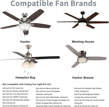 Ceiling Fan Remote Control Kit, Universal Ceiling Fan Remote Control Kit, Ceiling Fan Wall Switch UC9050T, Compatible with Hunter Hampton Bay