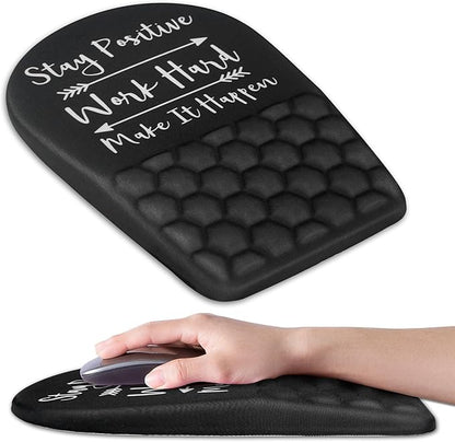 BOCHEERY Ergonomic Mouse Pad Wrist Support,Upgrade Mousepad with Massage Design,Non-Slip PU Base Desktop Mouse Pads for Pain Relief, Computer, Office & Home,12 x 8 in（F-Inspirational Quote）
