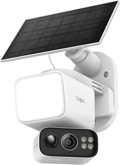 Tapo 2K Dimmable Floodlight Security Camera Outdoor Wireless w/Solar Panel, Pan/Tilt, 360º AI Tracking, Free Person/Vehicle Detection, Works w/Alexa and Google Assistant, SD/Cloud, C615F KIT