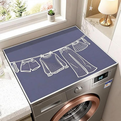 Esamploe Washer Dryer Countertop Mat,Washer and Dryer Topper Dust Proof Quick Drying Indicator Mat,Washer Dryer Covers Topper Anti Slip Protective Cover for Laundry Rooms and Kitchens(Blue)