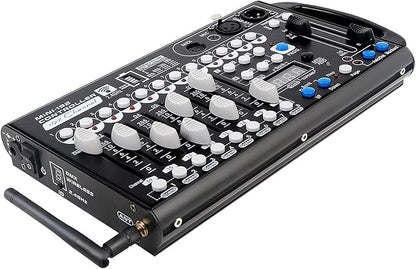 Battery DMX Controller Wireless with MIDI, DMX Board 512 Light Controller for Dj Lights, Dmx512 Lighting Console 192ch with Built-in Battery for Control Stage Light
