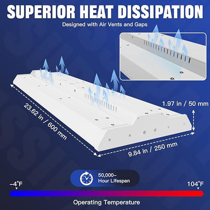 JTT 200/150/100W LED Linear Shop Lights,2FT 30000LM 360° Adjustable Led High Bay Lights 4/5000K Daylight 120-277V,Led Garage Light for Shop Workshop Commercial Supermarket Warehouse Basement,4-Pack