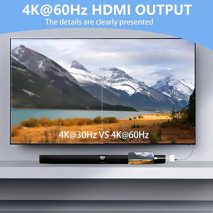 Kinhaly USB C to HDMI for TV, 4K@60Hz Type C to HDMI Adapter with Charging Port, iPhone to Hdmi to USB C Adapter Compatible for iPhone 16/15 Series/iPad Pro/Galaxy/MacBook Pro to HDTV Projector