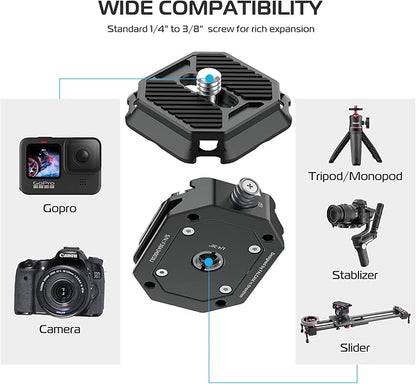 FALCAM F38 Quick Release Kit V1, Plate for DSLR/Mirroless Camera Compatible with Arca Swiss and Clamp for Tripod/Stablizer/Gimbal/Slider-2268
