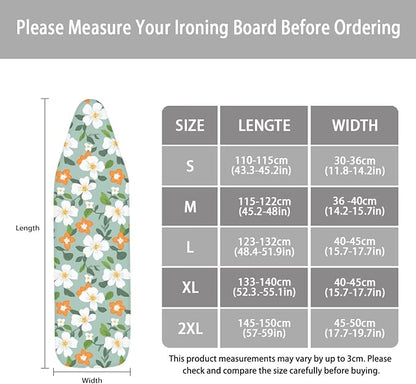ZCFYGDX Ironing Board Cover Easy Install with Elastic Edge 3 Bottom Nylon Buckle Straps Breathable Ironing Decor Suitable for Wide Ironing Board House Decor Parrot Palm Leaf Print Size-2XL