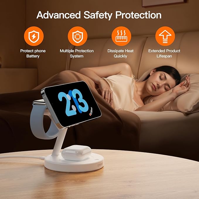 2025 3 in 1 Charging Station for Apple iPhone AirPods Watch with Mag-Safe Charger Wireless Charger Stand for iPhone 16 15 14 13 12 Series AirPods iWatch Series - Gifts for Wife & Husband