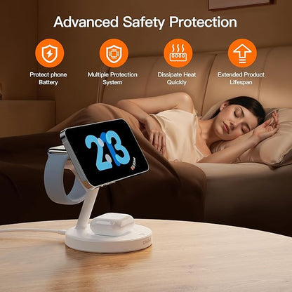 2025 3 in 1 Charging Station for Apple iPhone AirPods Watch with Mag-Safe Charger Wireless Charger Stand for iPhone 16 15 14 13 12 Series AirPods iWatch Series - Gifts for Wife & Husband