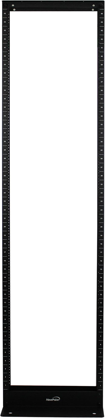NavePoint 45U 2 Post Open Frame Server Rack for 19 Inch Equipment, AV, Networking, Data & IT Devices, 2-Post Rack 45U 881lbs Weight Capacity, Black