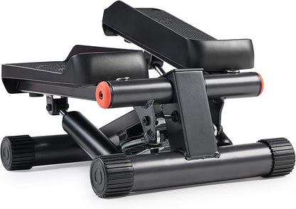 Sunny Health & Fitness Mini Stepper for Exercise at Home, Stair Step Workout Machine with Resistance Band and Over 300lb Weight Capacity, Optional Twist Motion and Free SunnyFit App Connection