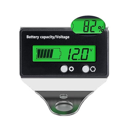 Battery Monitor with Bracket DC 12V 24V 36V 48V 60V 72V 84V Car Motorcycle Golf Cart Battery Voltage Meter Digital Capacity Indicator Gauge Voltmeter Testers for Acid & Lithium ion Ba-ttery