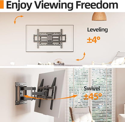 IWORKBOARD 75 85 inch Full Motion TV Wall Mount for 40-86'' TV Mount, Heavy Duty Adjustable articulating Bracket Tilt Swivel Extension Level, VESA 600x400mm, 16" Studs, 132 lbs for 65 70 75+ TVs