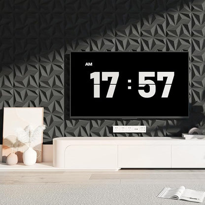 Art3d 3D Wall Panels 20 Pack, 11.8" x 11.8" (19 Sq.ft) PVC Wall Panels, Glue Up Wall Decor for Living Room, Bedroom, Office, Black
