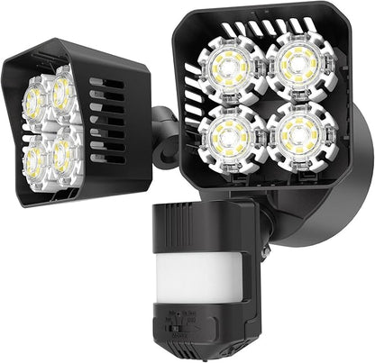SANSI 36W 3600LM LED Motion Sensor Outdoor Light, 50,000 Hrs Lifespan Security Light, 350W Equiv 5000K Dusk to Dawn IP65 Flood Light, Super Bright for Backyard, Bright Series Black Motion Sensor Light